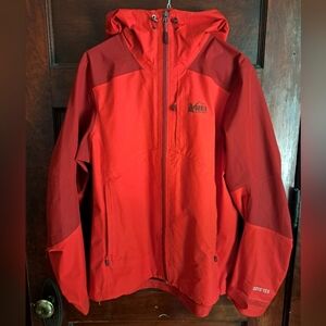 Red REI XeroDry GTX Goretex Rain Jacket